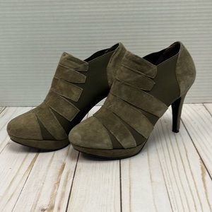 A. Marinelli suede heeled booties. Slip on and off. Gently worn. EUC.Size 6